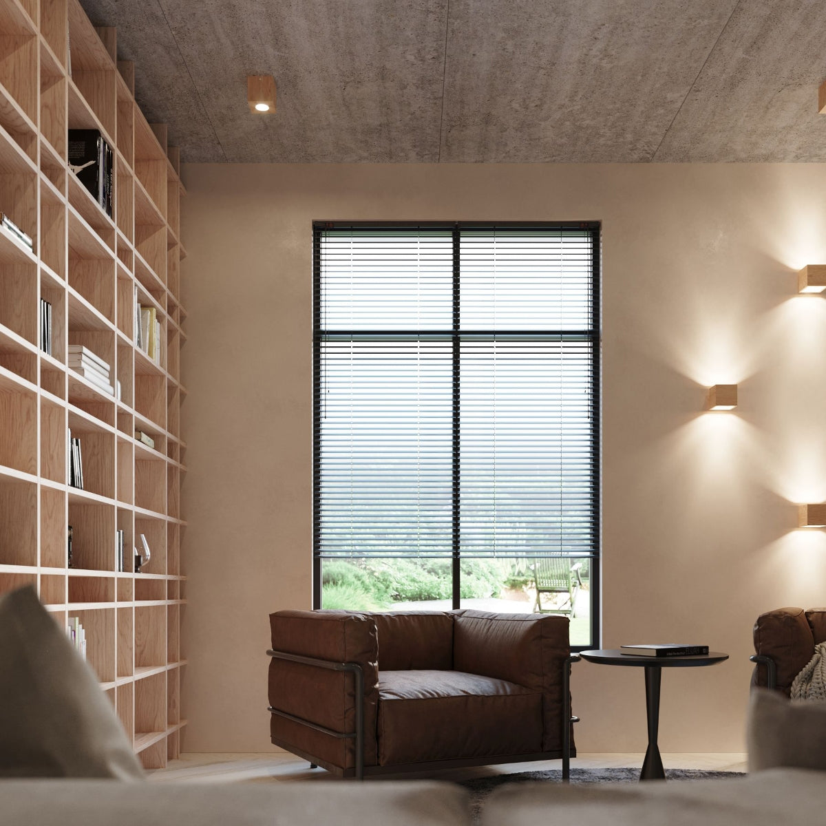 QUAD Naturholz Wandleuchte