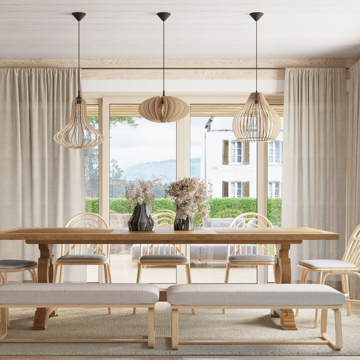 APRILLA Holz Hängeleuchte