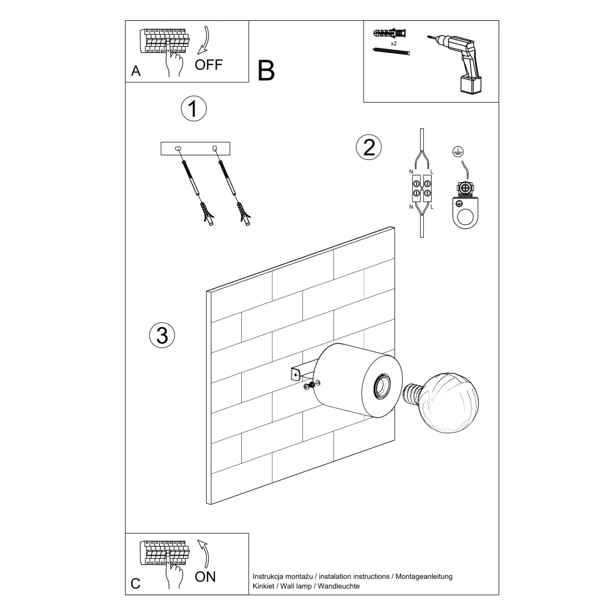 SALGADO Naturholz Wandleuchte