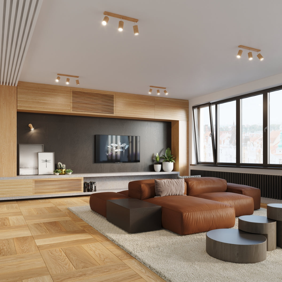 BERG 2 Naturholz Deckenleuchte