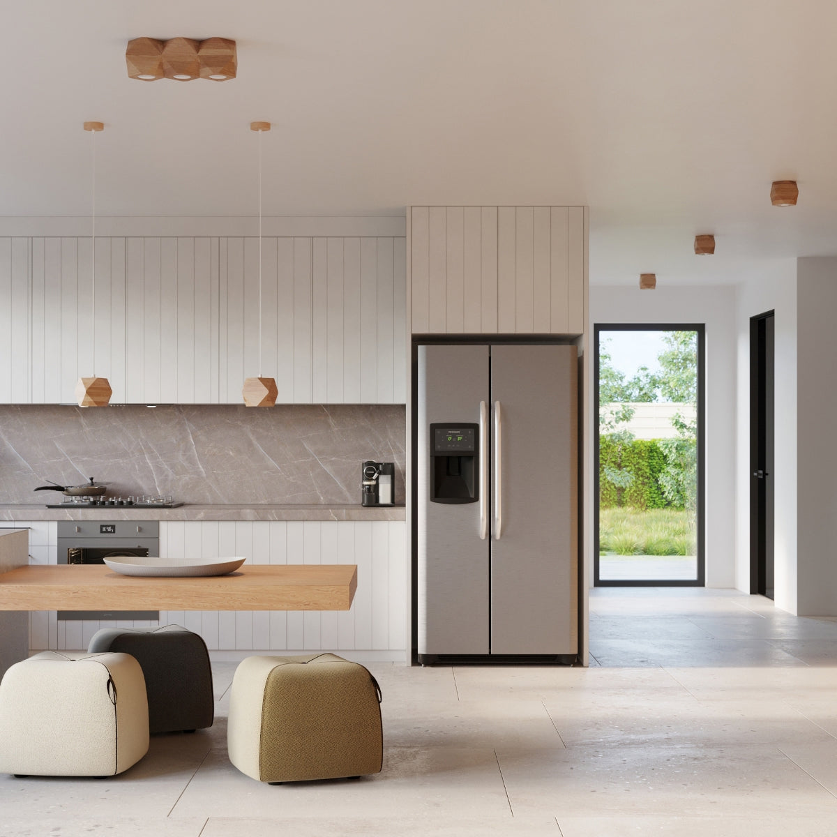 WOODY 3 Naturholz Deckenleuchte