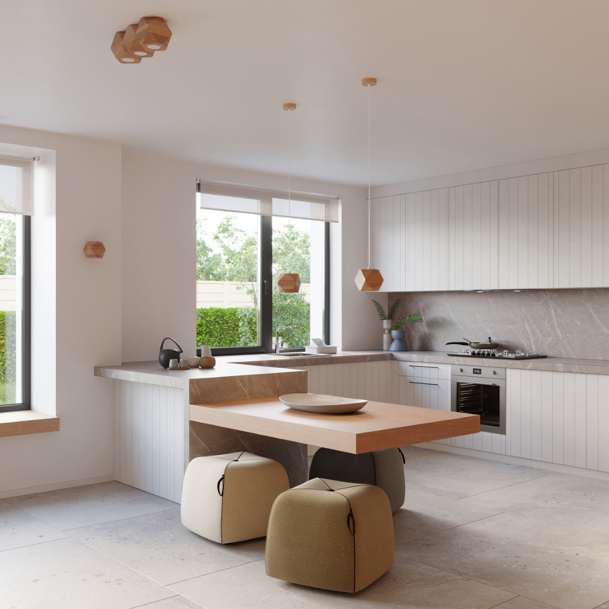 WOODY Naturholz Hängeleuchte