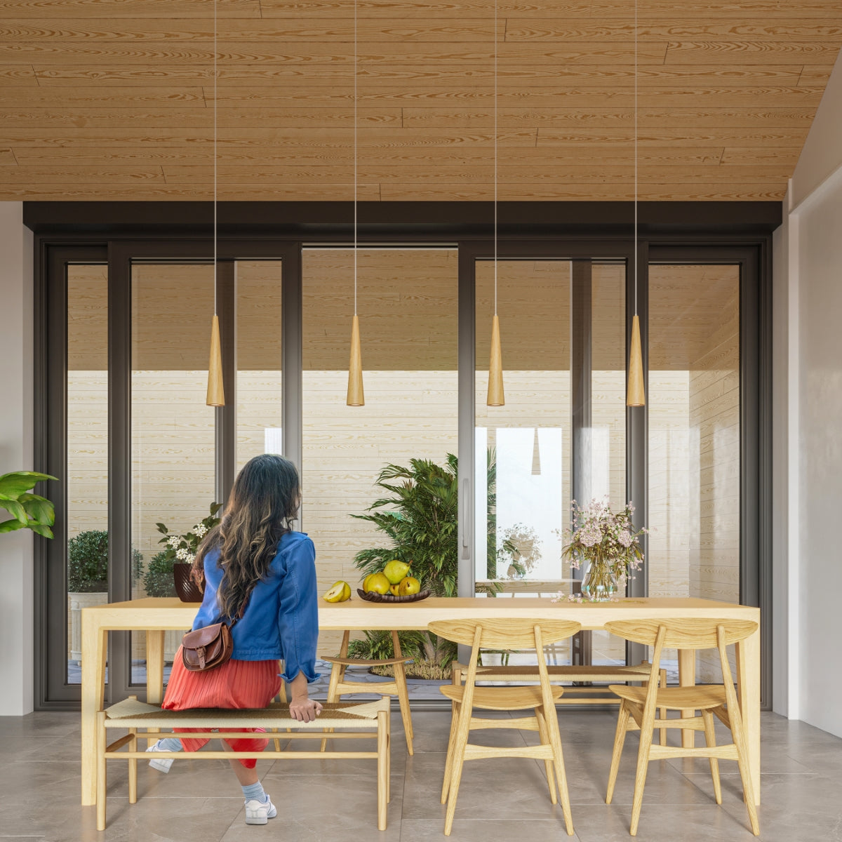 SULA 1 Naturholz Hängeleuchte