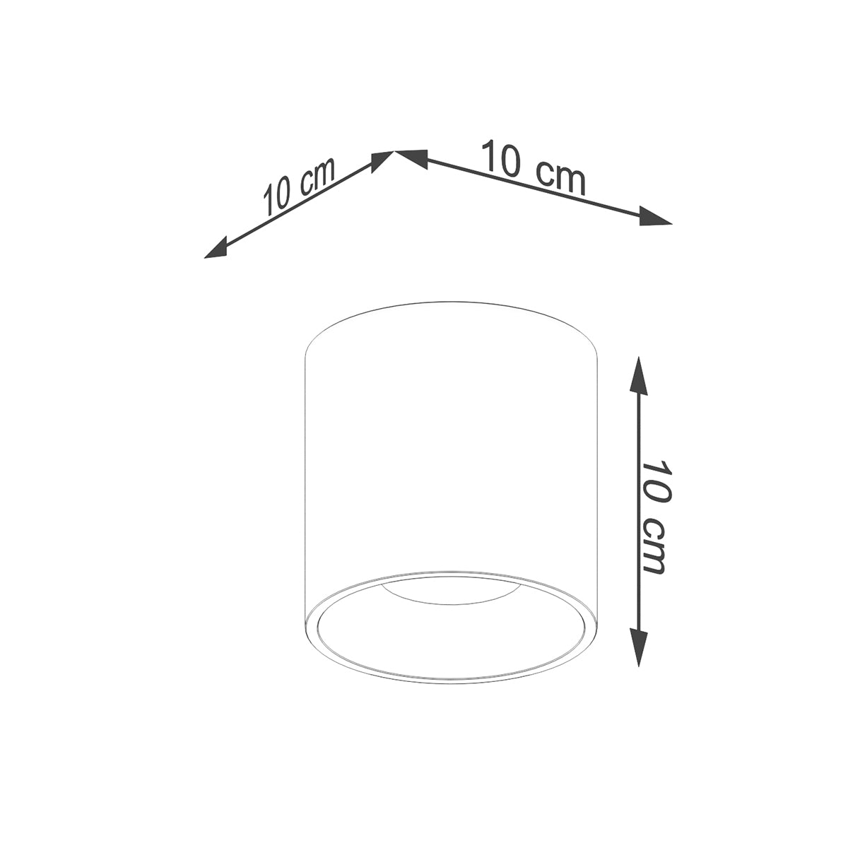 Aluminium-Deckenspot ORBIS 1 – Minimalistischer Zylinder