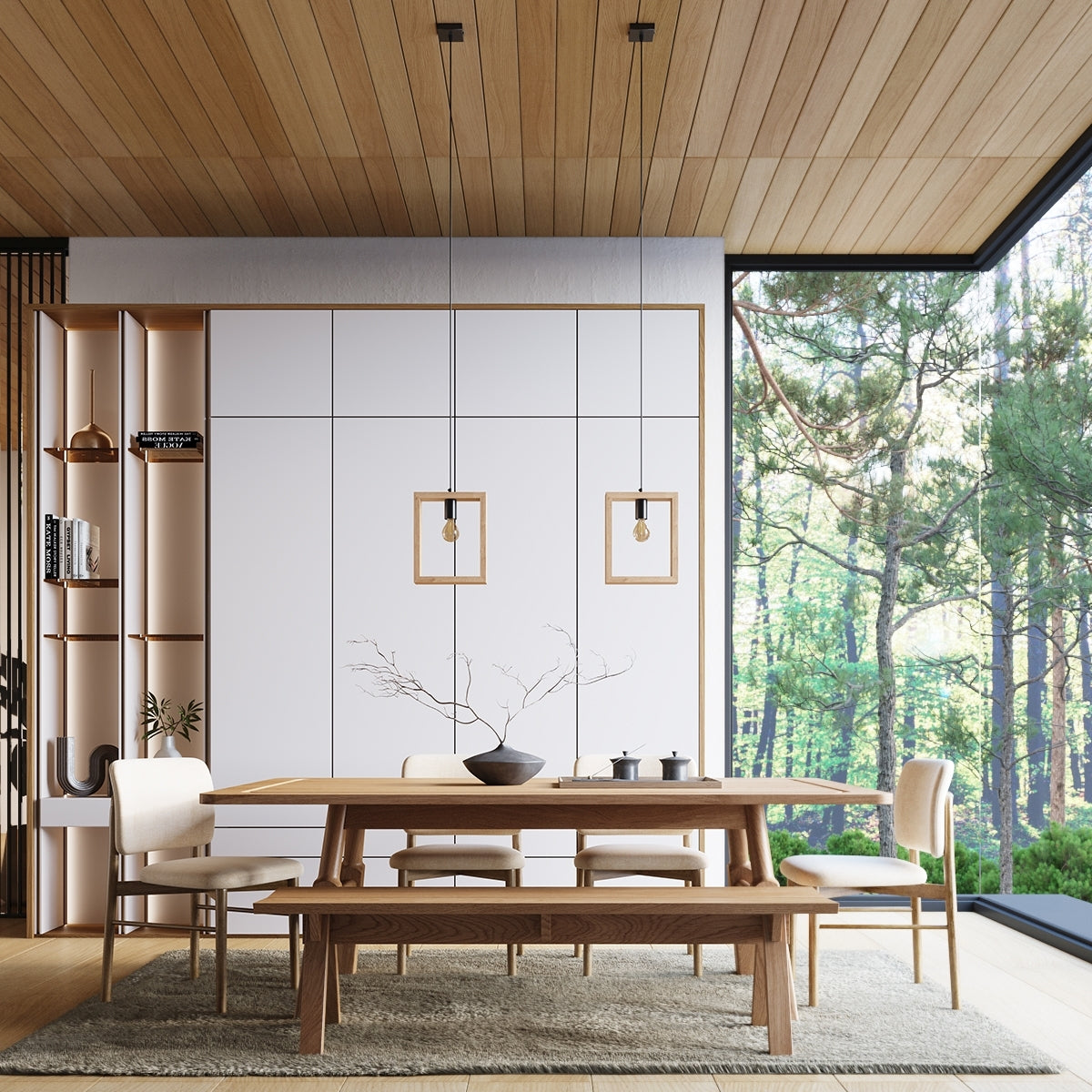 ARIES Naturholz Pendelleuchte