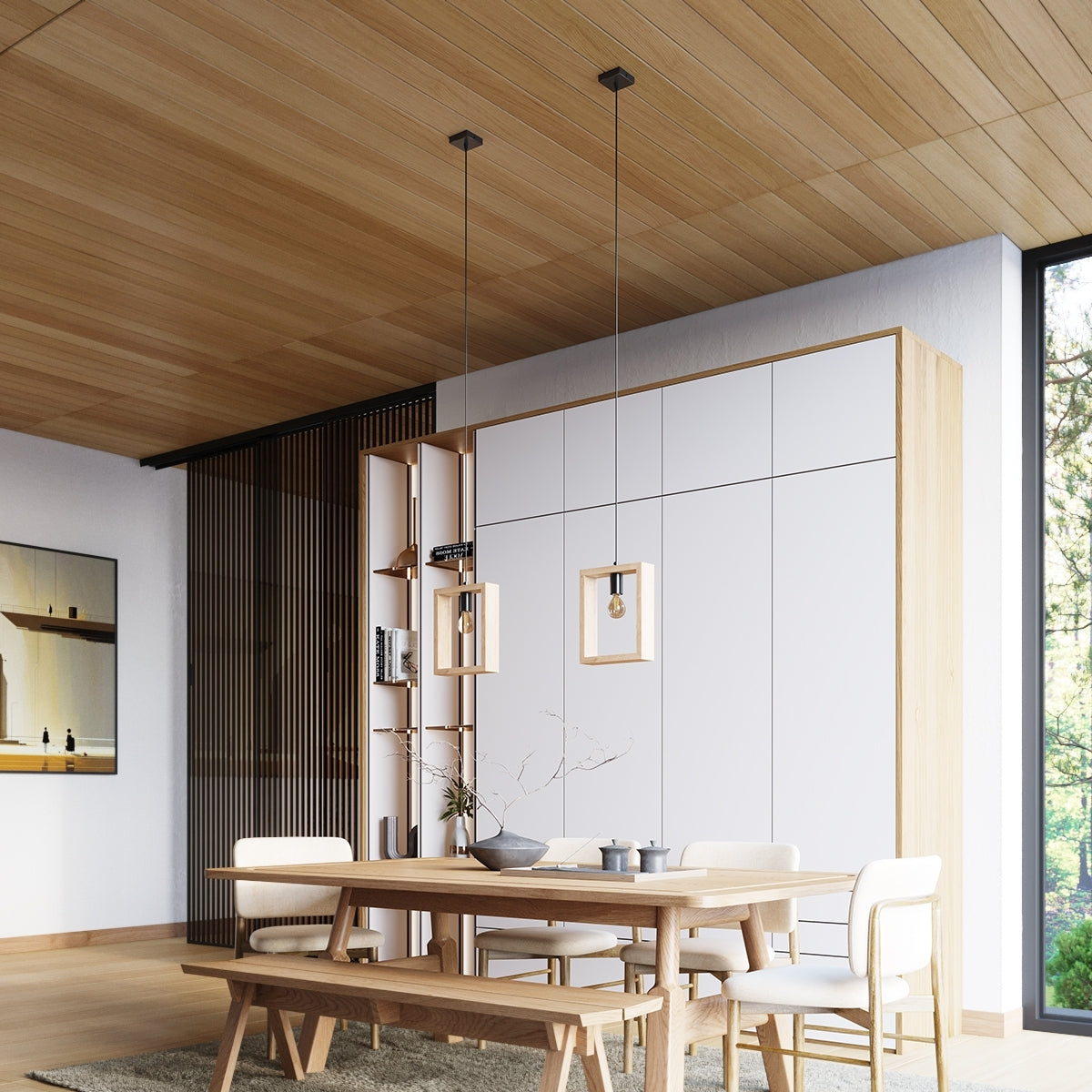 ARIES Naturholz Pendelleuchte