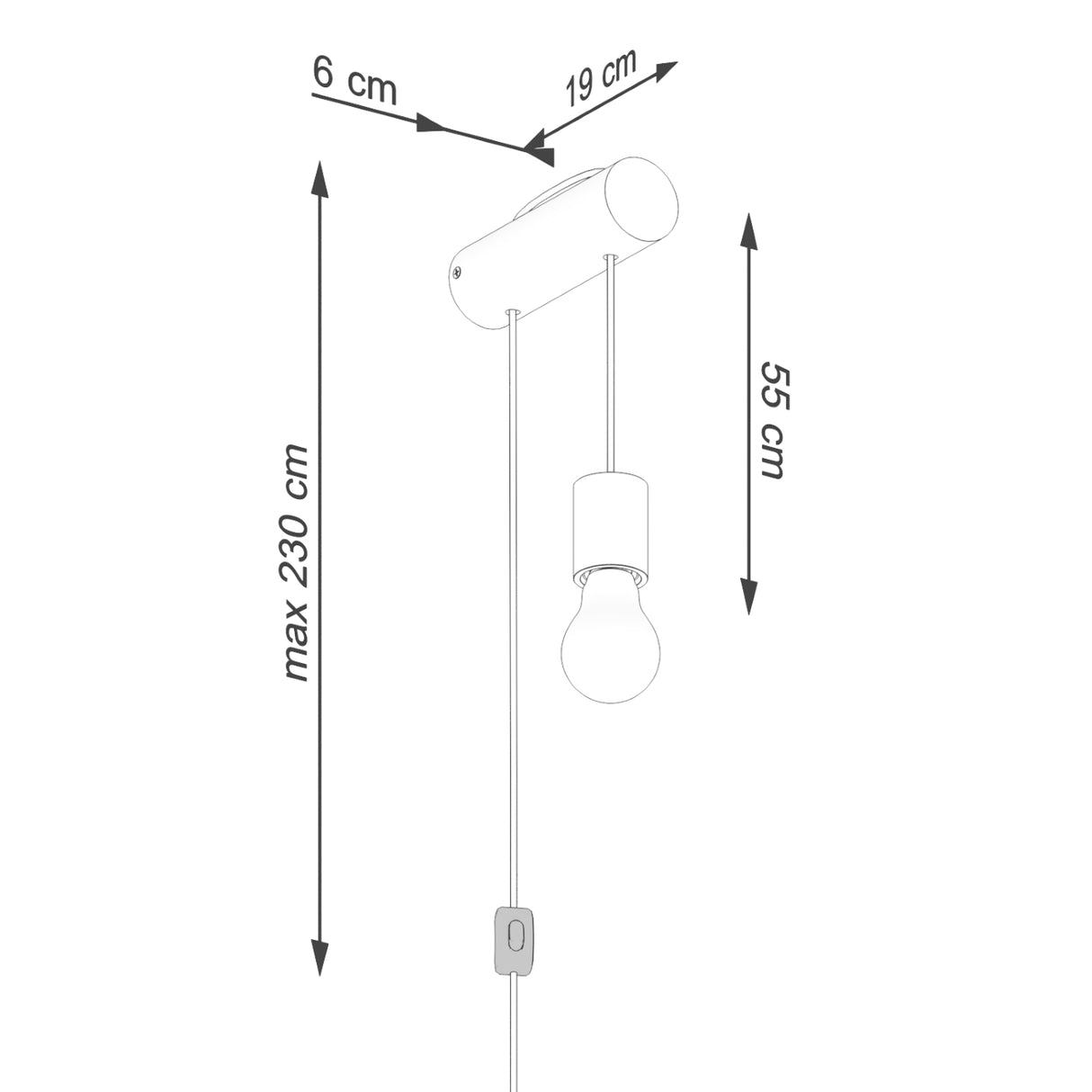 NIMBI Wandleuchte mit Schalter
