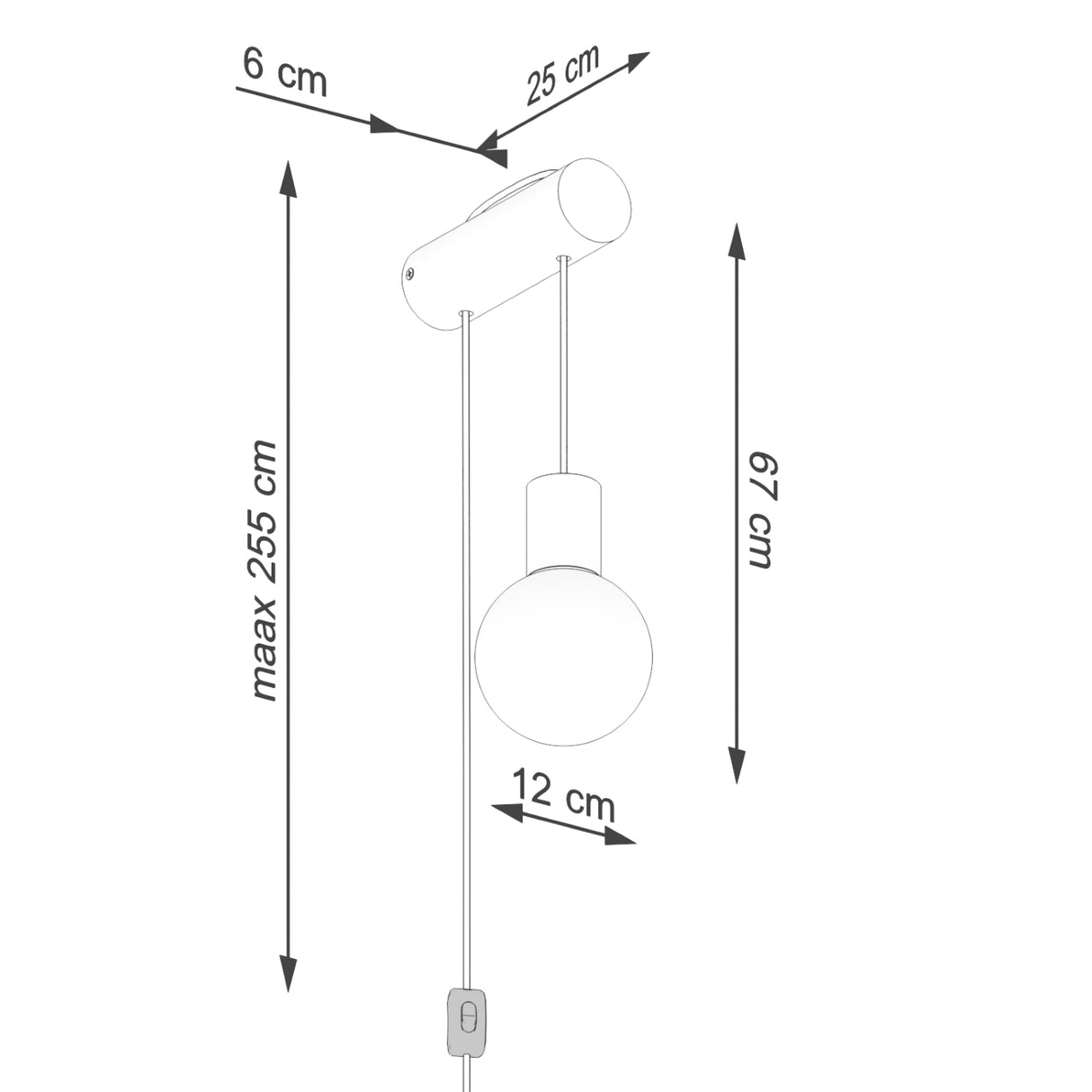 NIMBI Wandleuchte mit Schalter