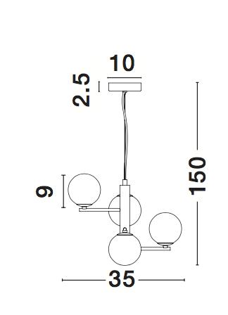 AGRIGENTO Hängeleuchte 4x5W-Luxomo Leuchten