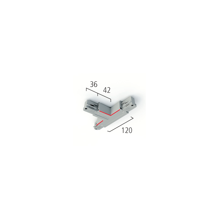 T-Verbinder 3 Phasen-Schiene Schutzleiter AUSSEN