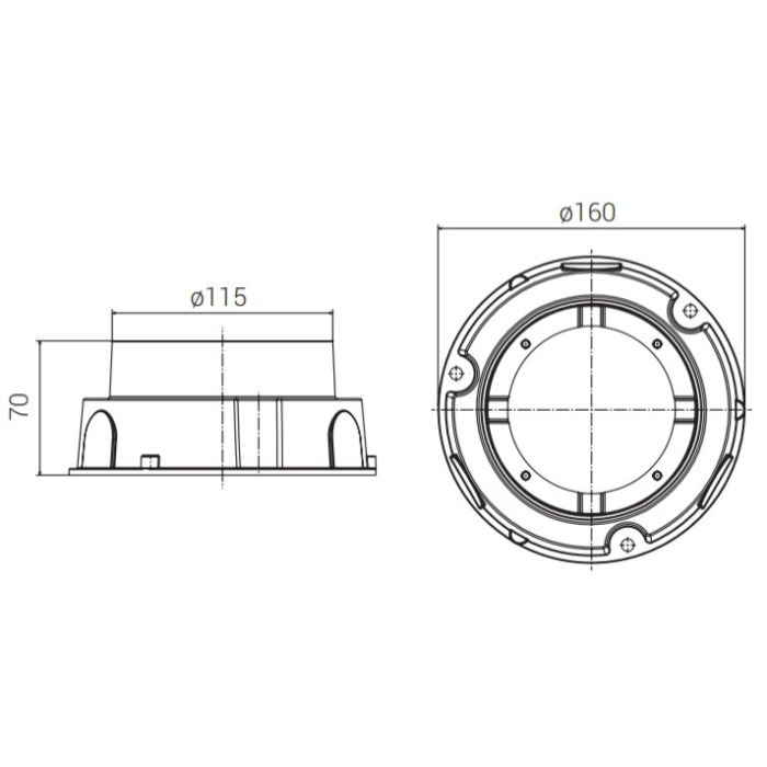 Einbaudose zu Bodeneinbaustrahler SIF 125F