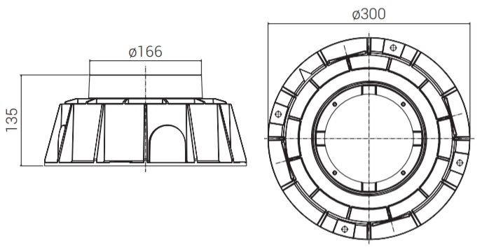 EINBAUDOSE Zubehör zu Bodeneinbaustrahler SIF 180-Luxomo Leuchten