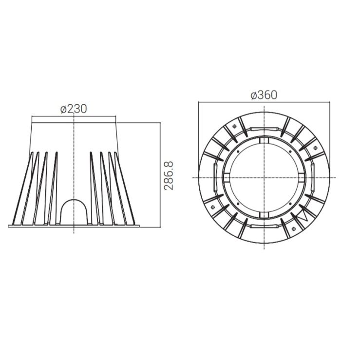 EINBAUDOSE Zubehör zu Bodeneinbaustrahler SIF 245-Luxomo Leuchten