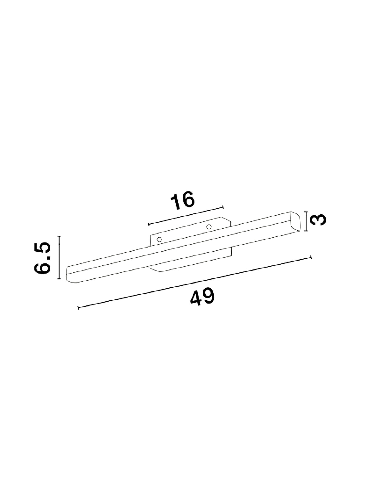 WILLOW Badezimmerleuchte 49cm 12W-Luxomo Leuchten