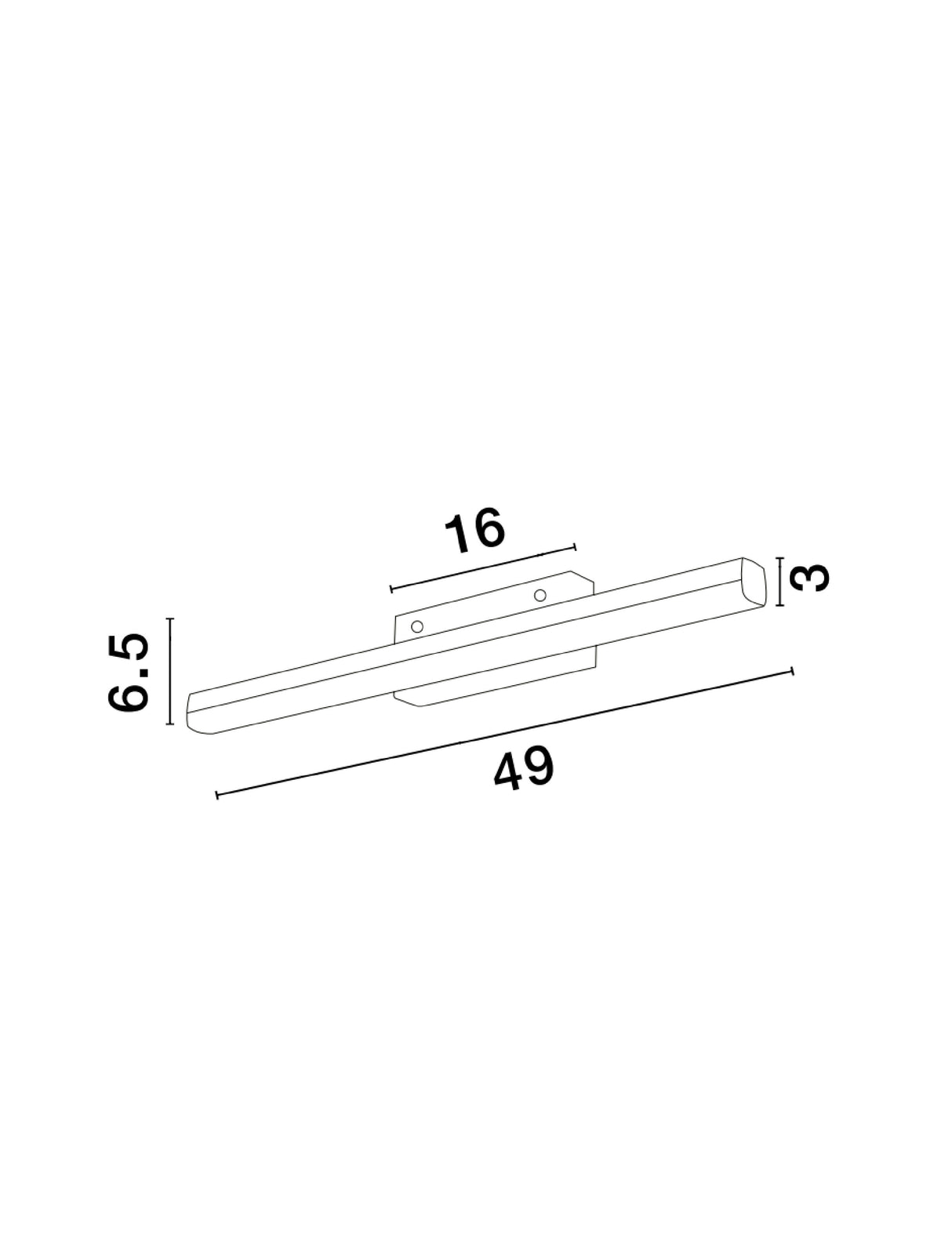 WILLOW Badezimmerleuchte 49cm 12W-Luxomo Leuchten