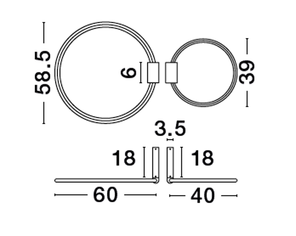 GARVE 2-Ring-Deckenleuchte-Luxomo Leuchten