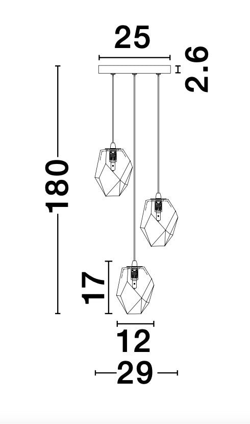 ICE Hängeleuchte 3x5W-Luxomo Leuchten