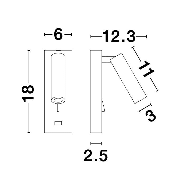 FUSE Wandleuchte mit USB Anschluss-Luxomo Leuchten
