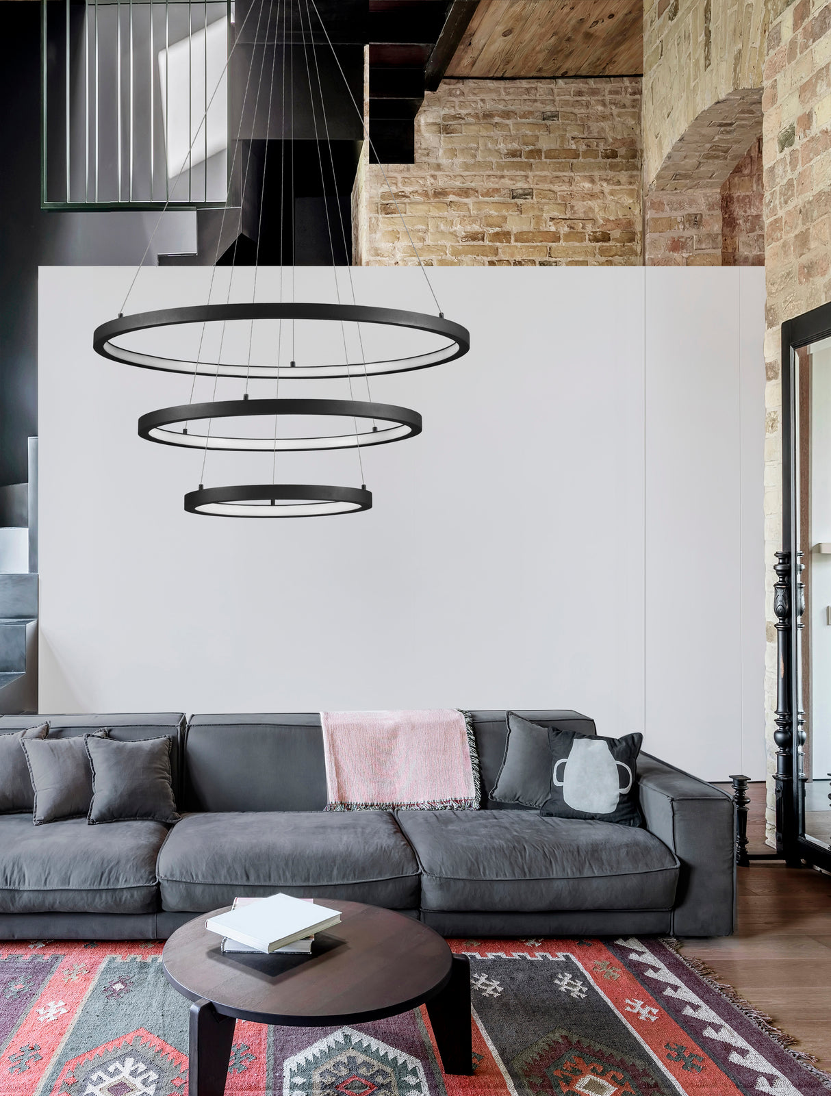 EMPATIA Hängeleuchte 3 Ringe Ø 80cm-Luxomo Leuchten