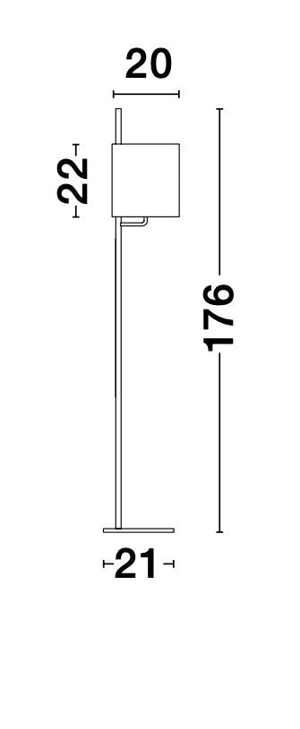 YAMA Stehleuchte 176cm-Luxomo Leuchten