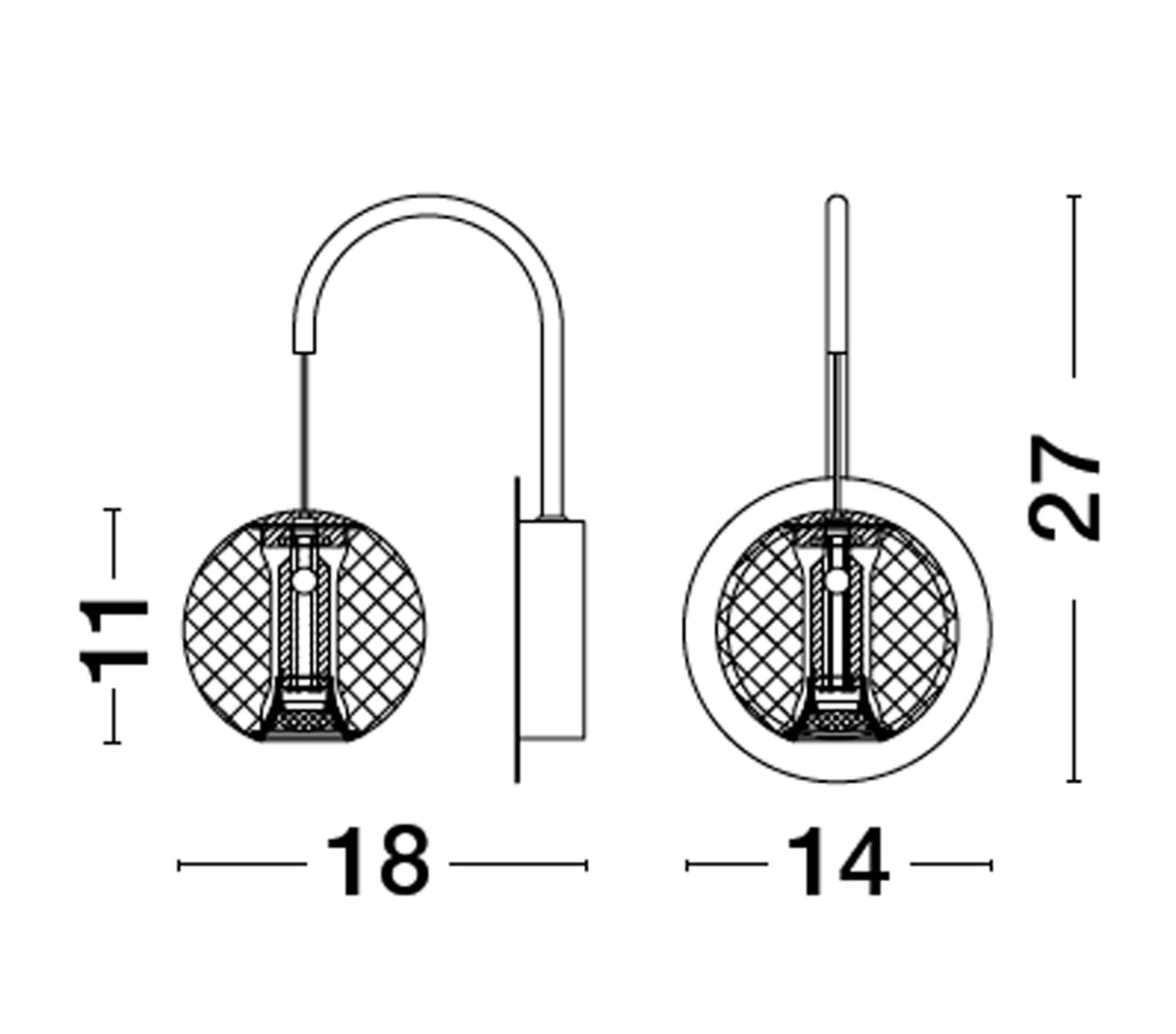 BRILLANTE Wandleuchte Ø 14cm-Luxomo Leuchten