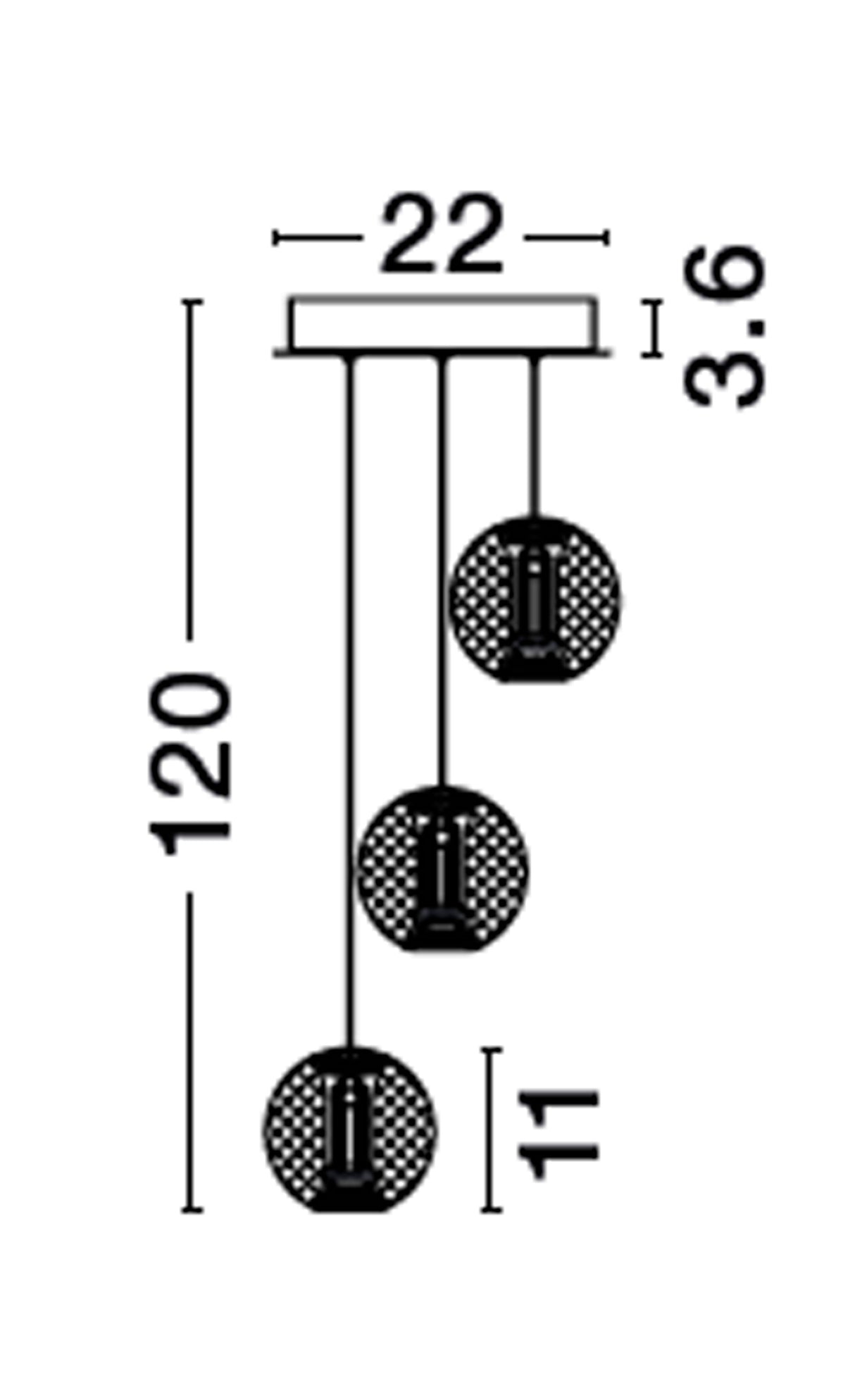 BRILLANTE 3-Kugel-Hängeleuchte-Luxomo Leuchten