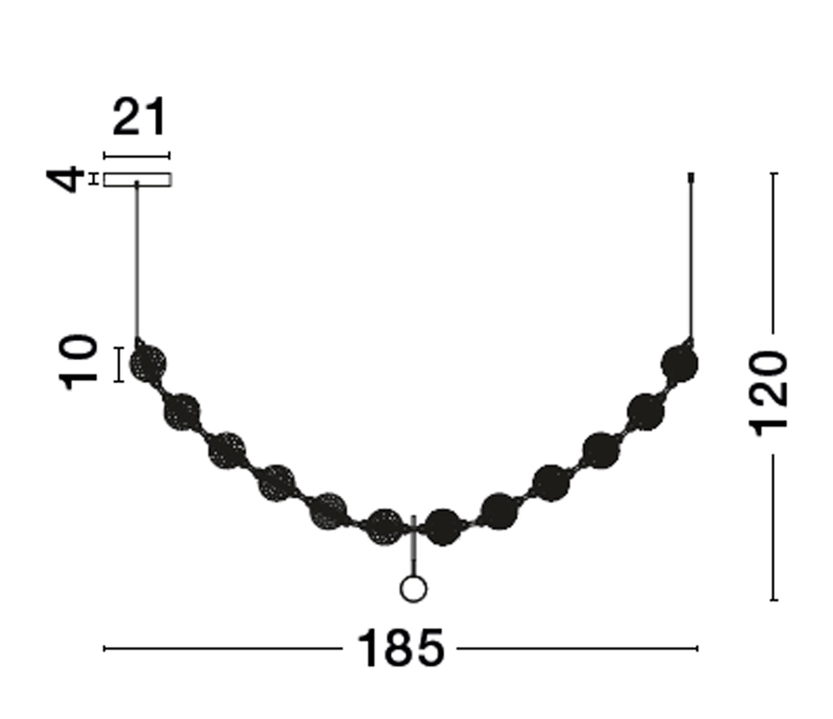 BRILLANTE Hängeleuchte 185cm-Luxomo Leuchten