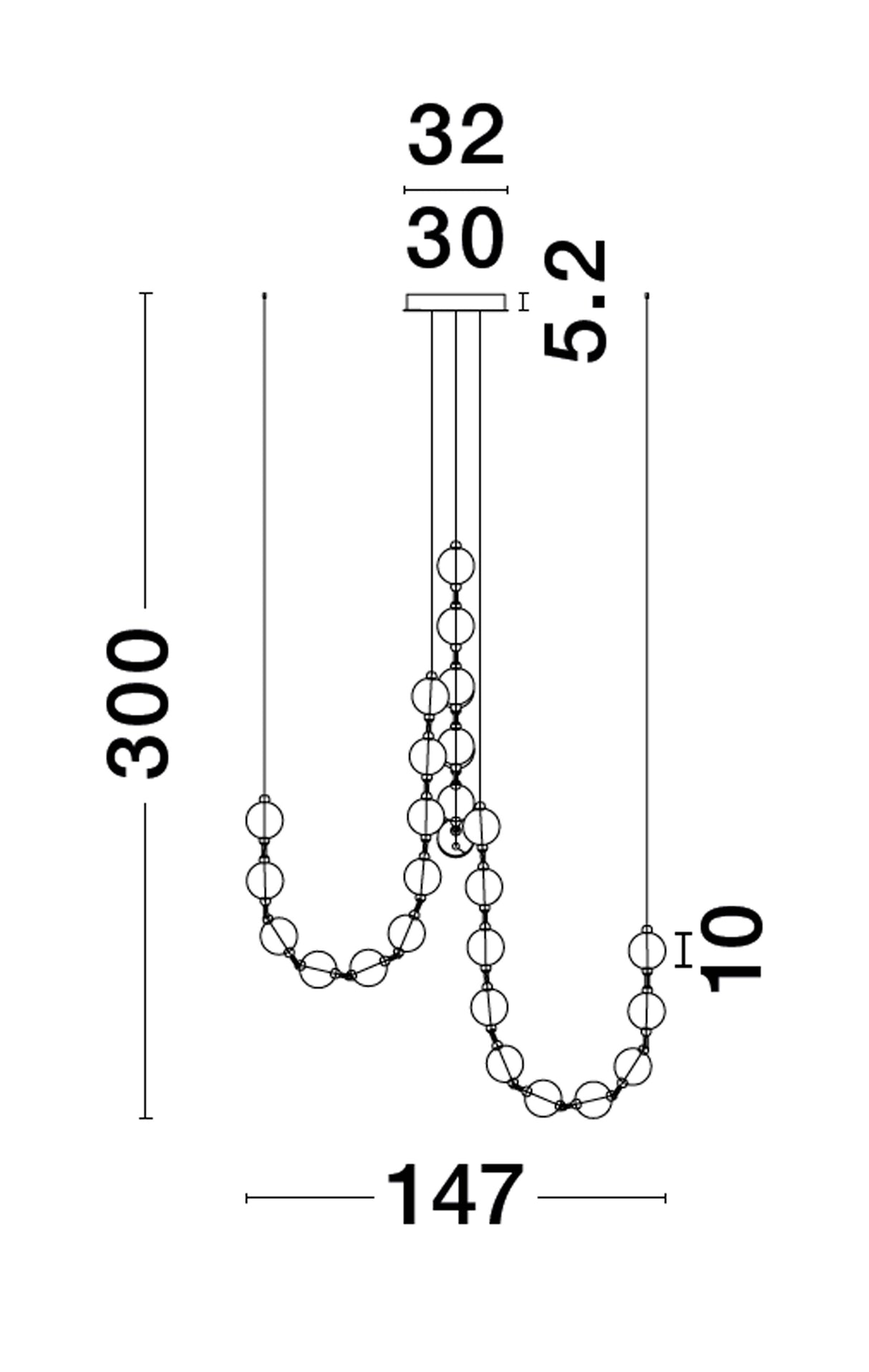 BRILLANTE Hängeleuchte 147cm-Luxomo Leuchten