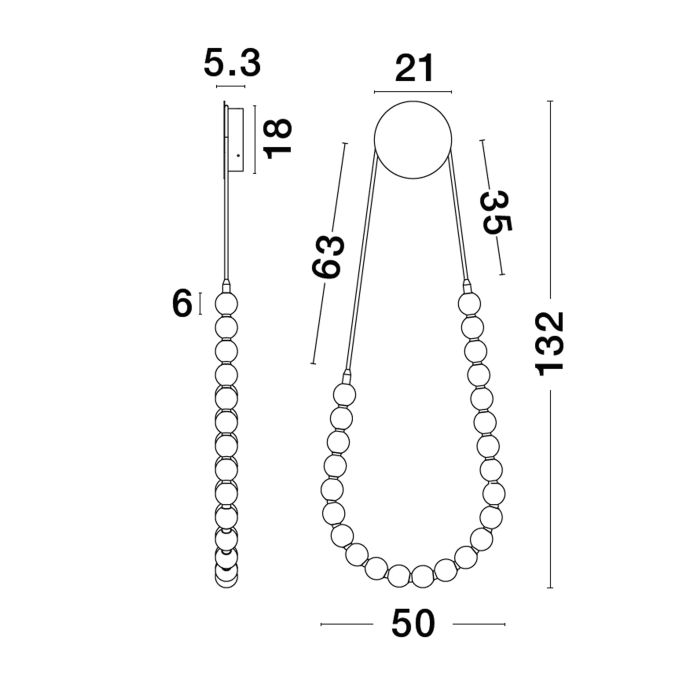 PERLA Wandleuchte-Luxomo Leuchten
