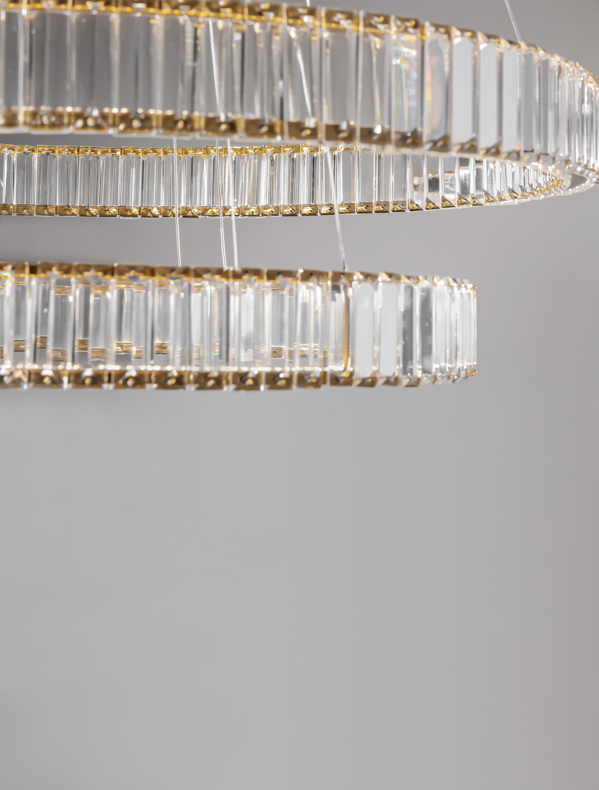 AURELIA Kristall-Hängeleuchte 3 Ringe Ø 80cm-Luxomo Leuchten