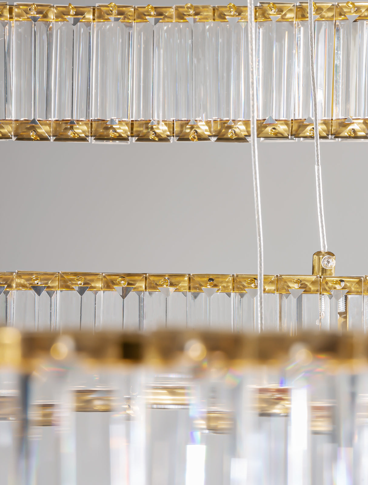 AURELIA Kristall-Hängeleuchte 3 Ringe Ø 80cm-Luxomo Leuchten