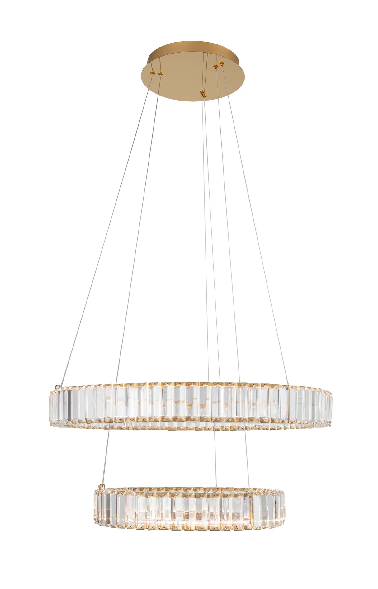 AURELIA Kristall-Hängeleuchte 2 Ringe Ø 60cm-Luxomo Leuchten