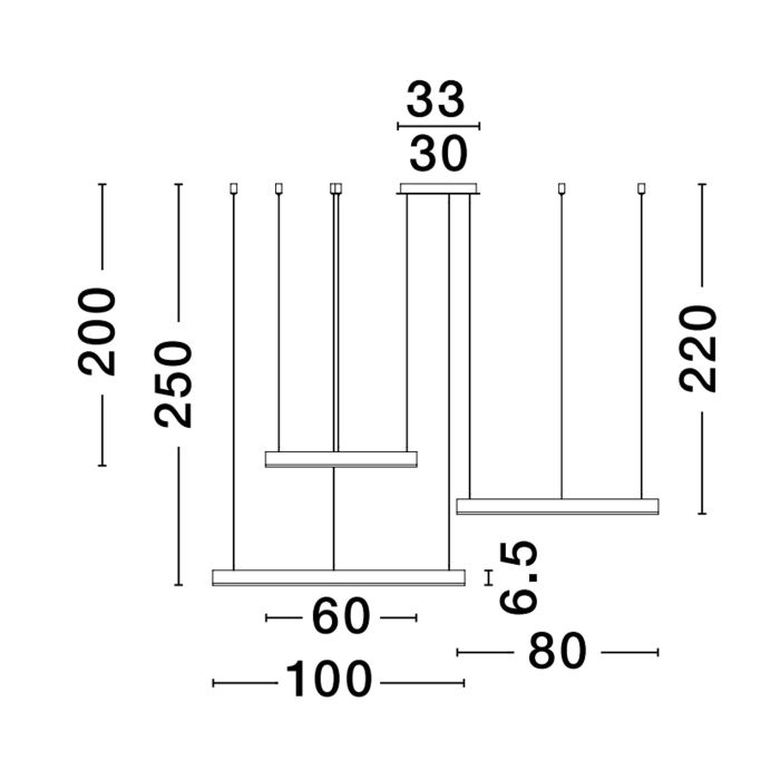 MOTIF Hängeleuchte 3 Ringe-Luxomo Leuchten