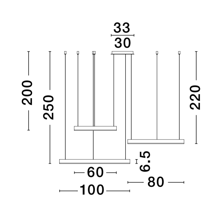 MOTIF Hängeleuchte 3 Ringe 2700K-6000K-Luxomo Leuchten