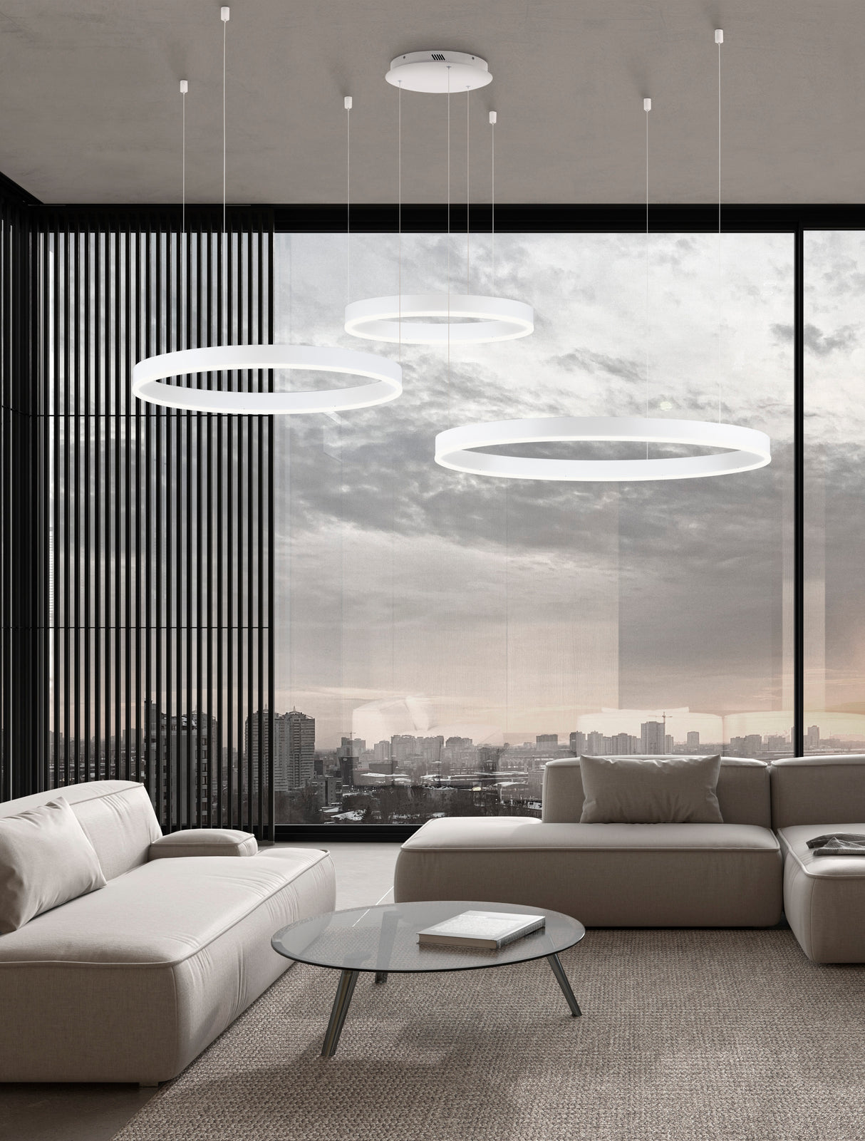 MOTIF Hängeleuchte 3 Ringe 2700K-6000K-Luxomo Leuchten