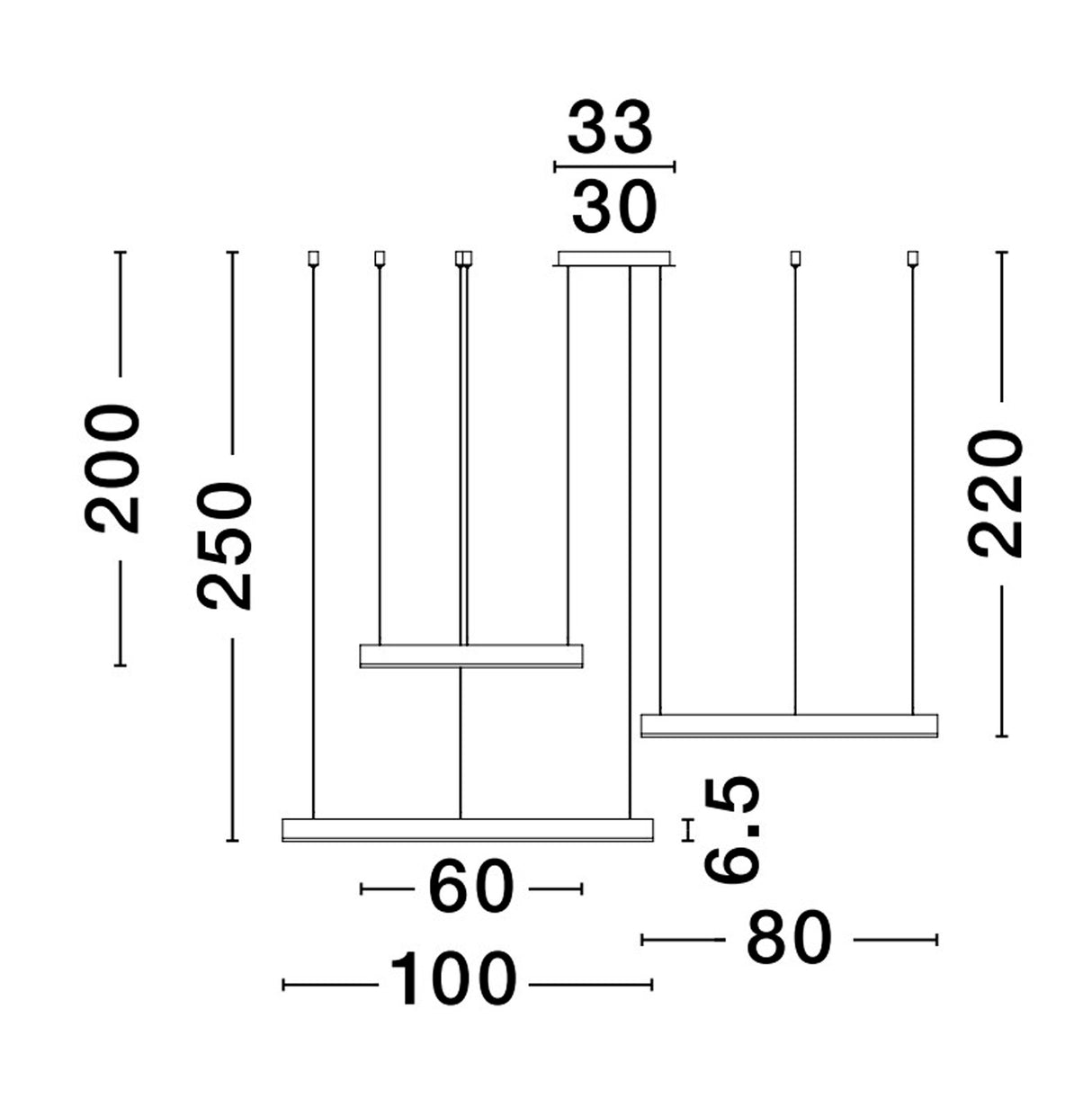 MOTIF Hängeleuchte 3 Ringe 2700K-6000K-Luxomo Leuchten