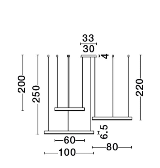 MOTIF Hängeleuchte 3 Ringe 2700K-6000K-Luxomo Leuchten