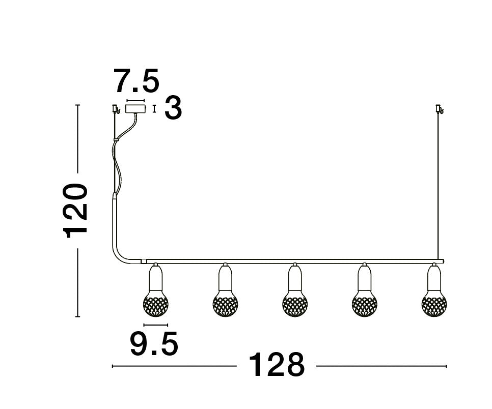 VEDA Hängeleuchte linear 128cm-Luxomo Leuchten