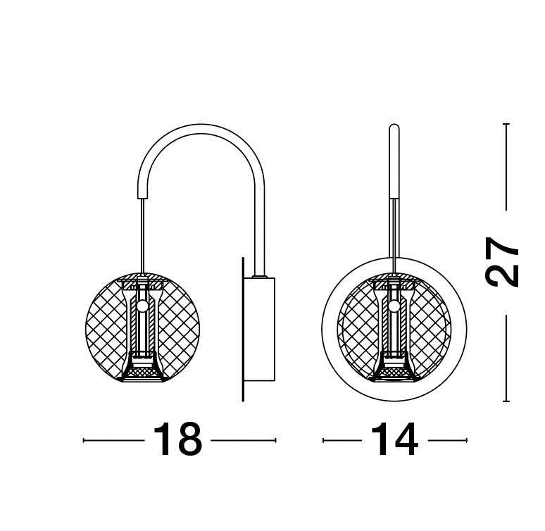 BRILLANTE Wandleuchte Ø 14cm-Luxomo Leuchten