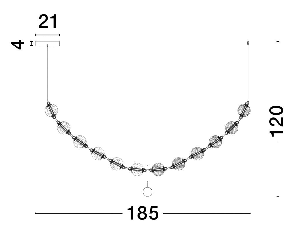 BRILLANTE Hängeleuchte 185cm-Luxomo Leuchten
