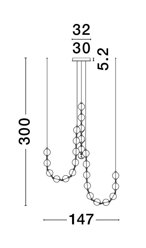 BRILLANTE Hängeleuchte 147cm-Luxomo Leuchten