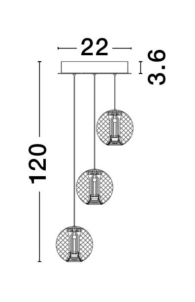 BRILLANTE 3-Kugel-Hängeleuchte-Luxomo Leuchten