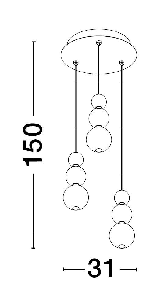 PERLA Hängeleuchte Ø 31cm-Luxomo Leuchten