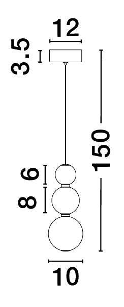PERLA Hängeleuchte Ø 10cm-Luxomo Leuchten