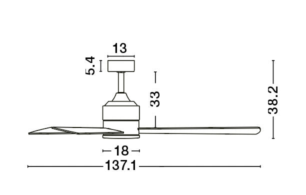AXEL Deckenventilator Ø 137,1 cm-Luxomo Leuchten