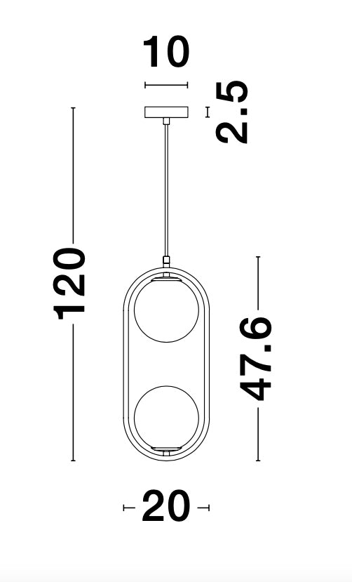 OBITAR Hängeleuchte oval 2x5W-Luxomo Leuchten