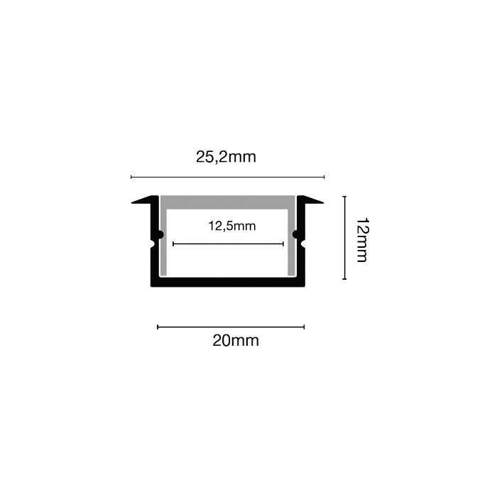 LED Einbauprofil MICRO 20 M20-E Aluminium eloxiert