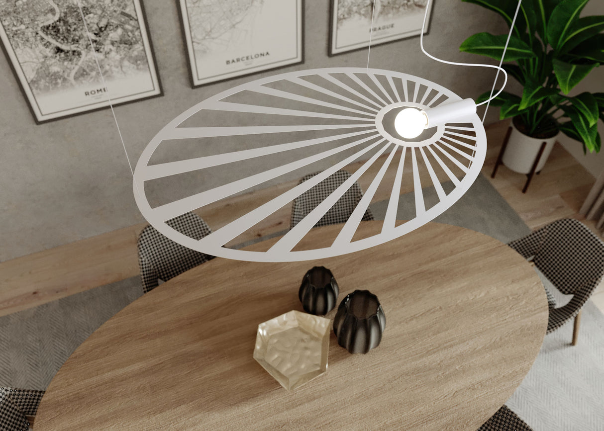 Skulpturale Hängeleuchte LEHDET – Großformatiger Blatt-Design-Lüster aus Stahl