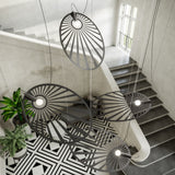 Skulpturale Hängeleuchte LEHDET – Großformatiger Blatt-Design-Lüster aus Stahl