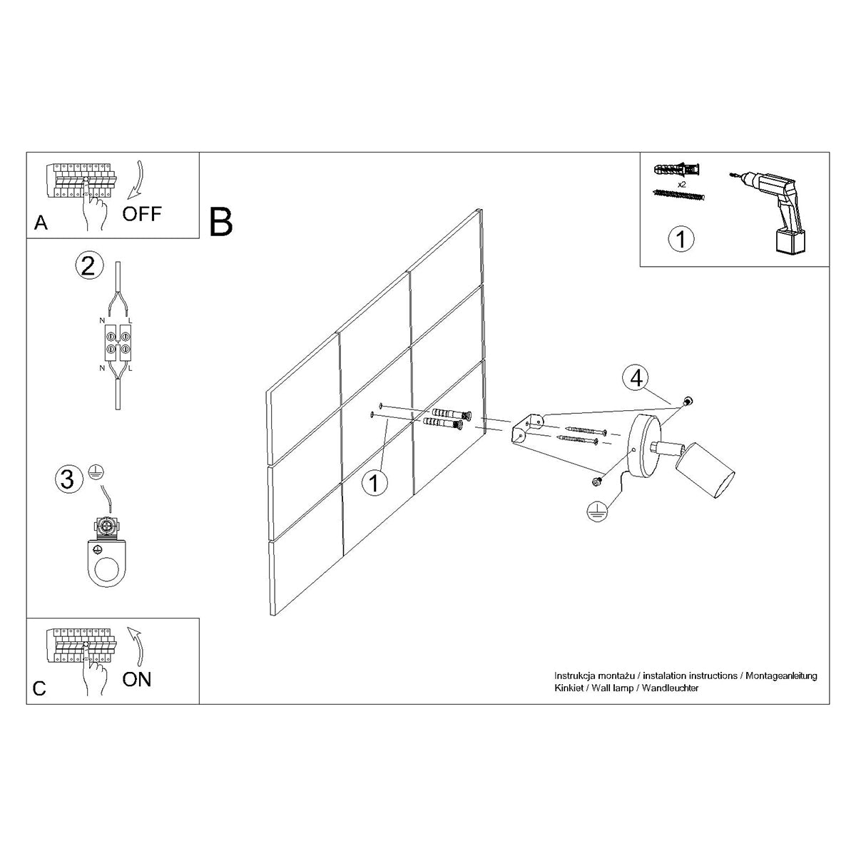 FORNES 1 Wandleuchte